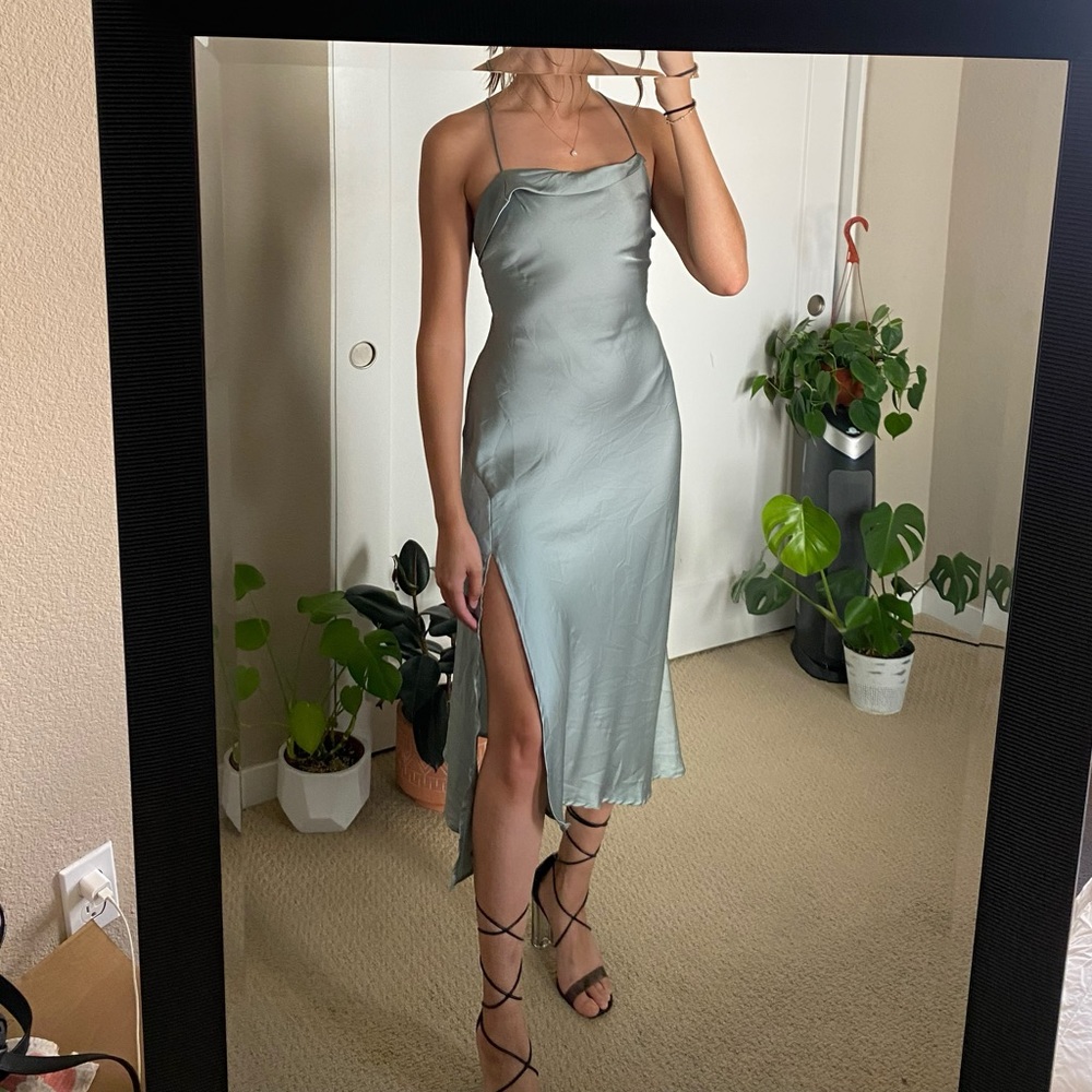 Cowl Neck Midi Slip Dress by ASTR THE LABEL